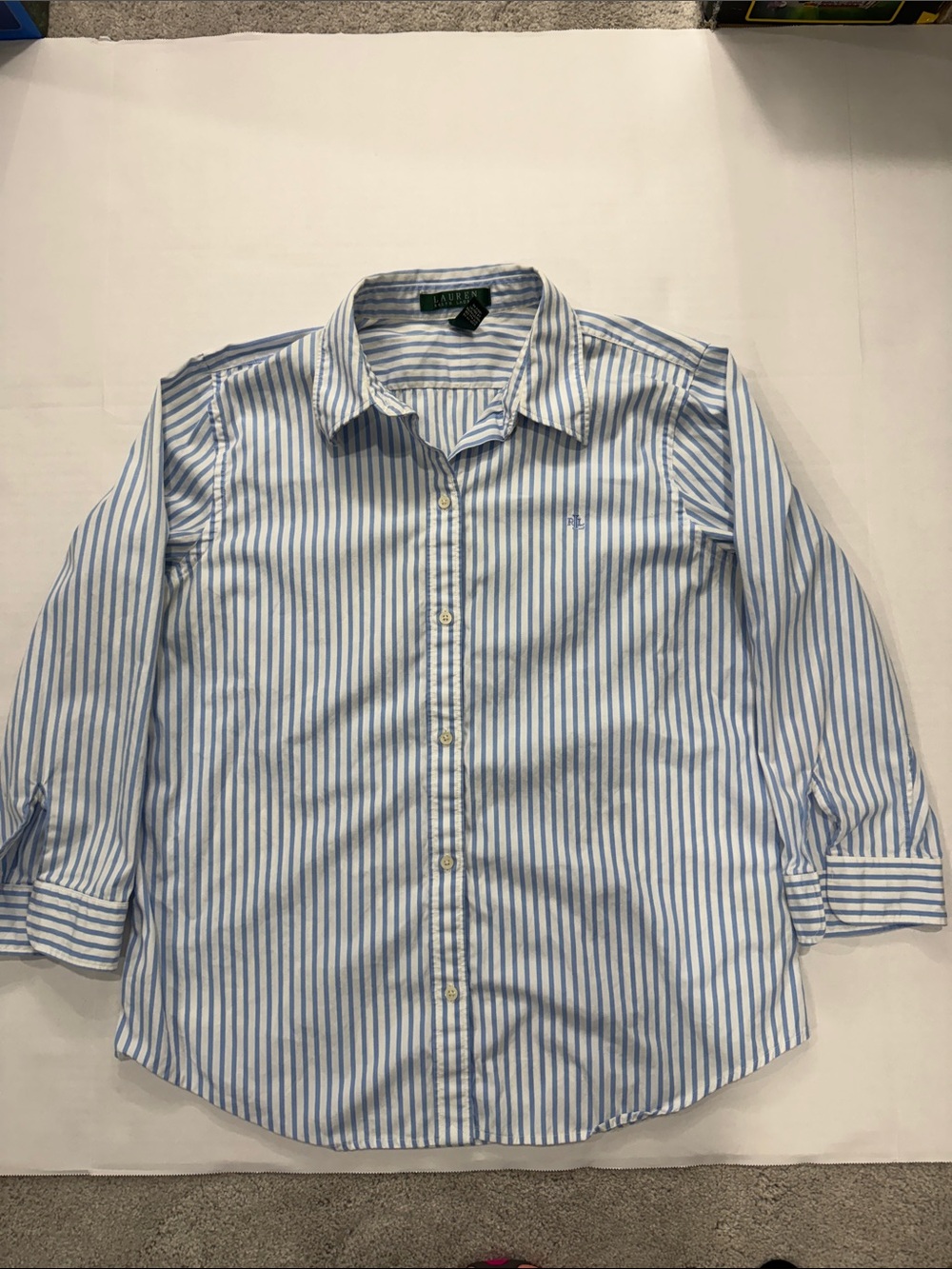 Polo by Ralph Lauren Light Blue & White Striped Button-Down Shirt